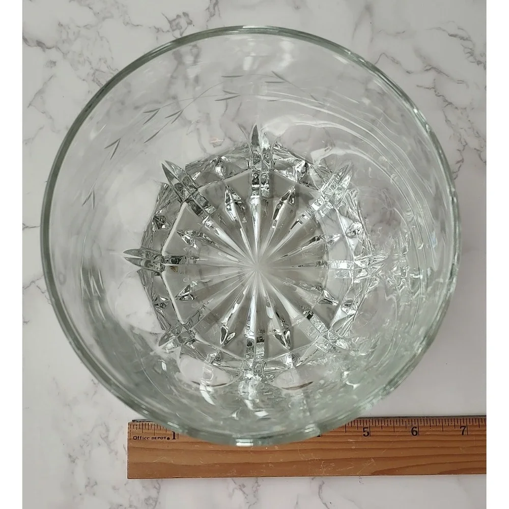 Vintage Etched Glass Ice Bucket 5.5